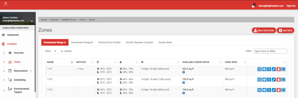 screenshot of RedBud Software